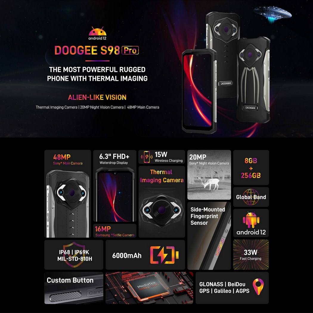 Doogee S98 PRO 8GB/256GB Dual SIM mobilní telefon | MALL.CZ